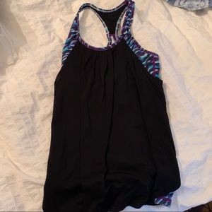 Ivivva double Dutch cross cross back tank leopard